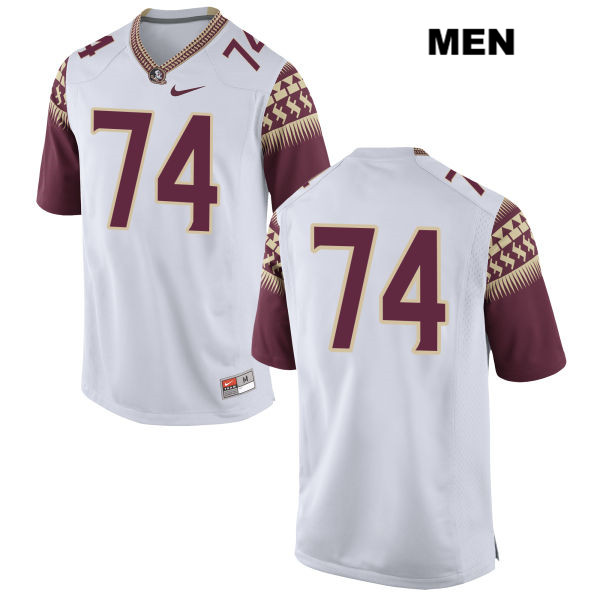 Men's NCAA Nike Florida State Seminoles #74 Derrick Kelly II College No Name White Stitched Authentic Football Jersey UAN3869IV